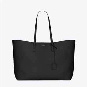 YSL Saint Laurent Shopping Tote Black Gold Print